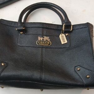 Black and Gold Structured Satchel with Elegant Design